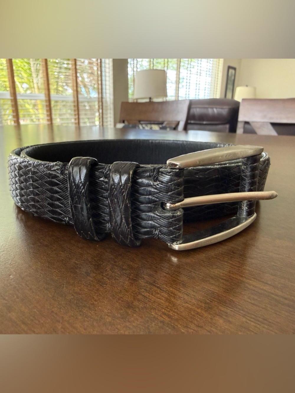 Tulliani Genuine Leather Belt Black Size 36 Made in USA